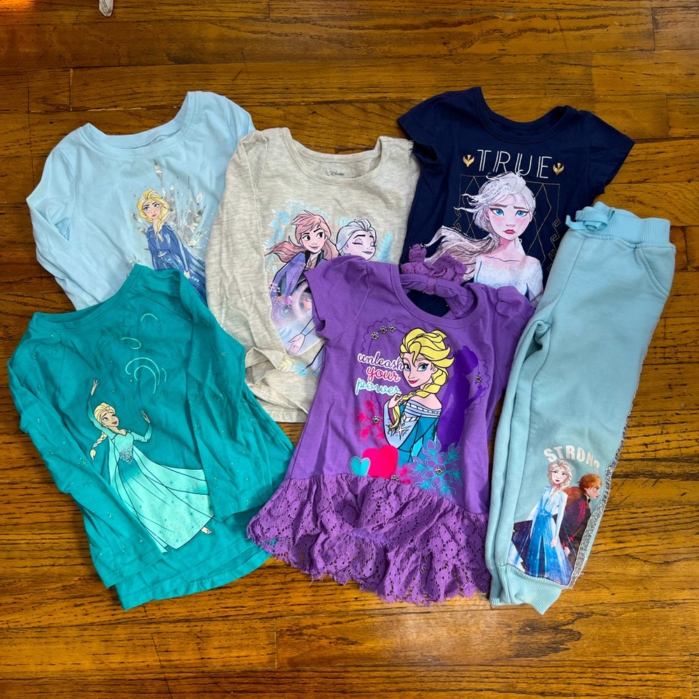 Disney Frozen Anna and Elsa Shirts and Pants 2t and 3t